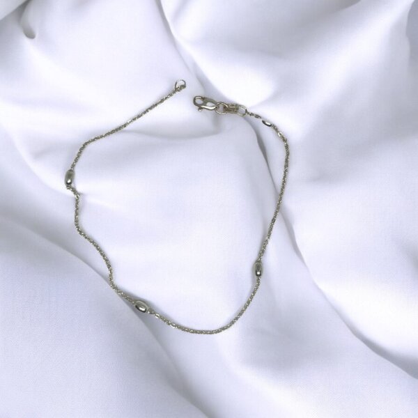 Pulsera Tobillo Ancla Con Bolita 22.5 Cm con fondo