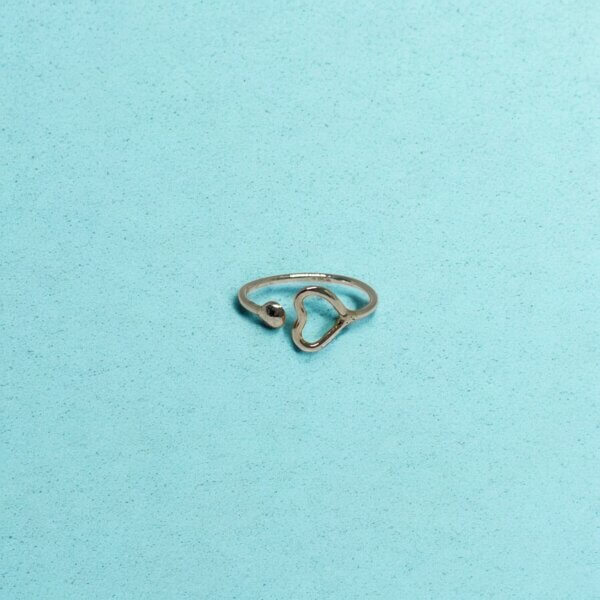 Anillo Medio Dedo Liso Corazón - Imagen 3