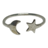 Anillo Medio Dedo Liso Luna y Estrella
