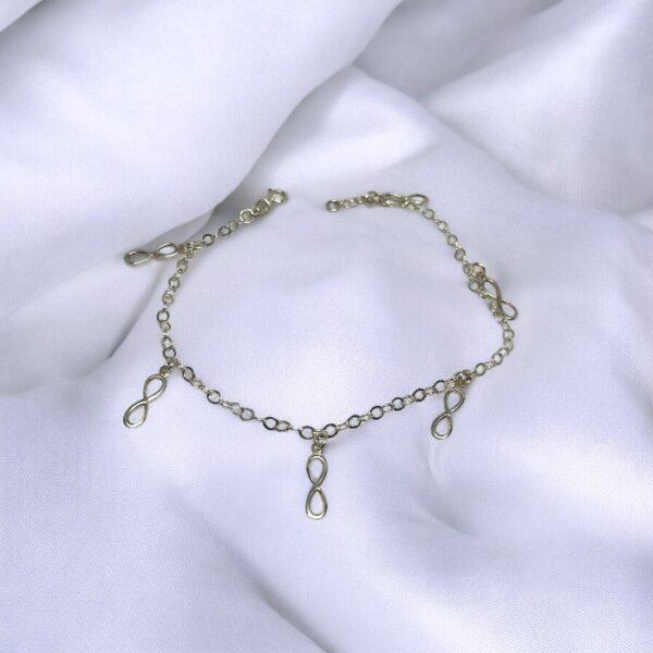 Pulsera Tobillo Infinitos 25.5Cm O 24CM con fondo