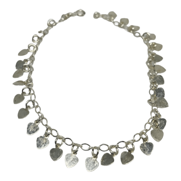 Pulsera Tobillo Lluvia Corazón 24 Cms