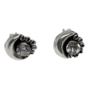 Arete Básico Oxidado (*2 Centro Plata Centro Piedra Rosa, Luna Y Sol)