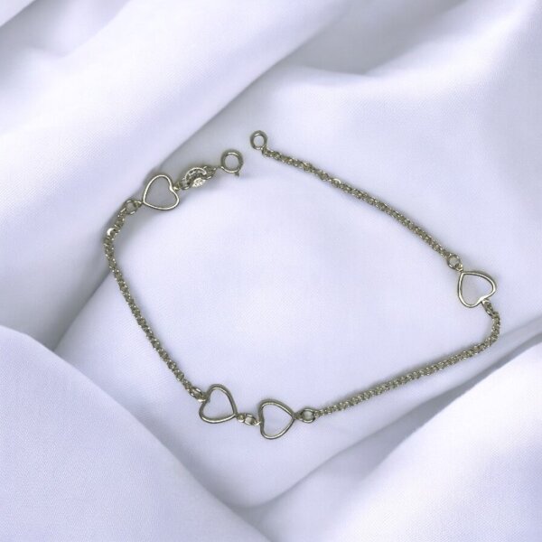 Pulsera Tobillo Corazones 25.5Cm O 24CM con fondo