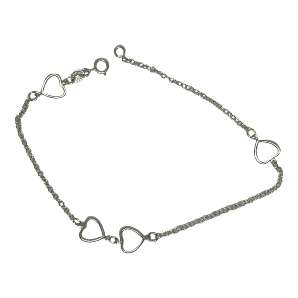 Pulsera Tobillo Corazones 25.5Cm O 24CM